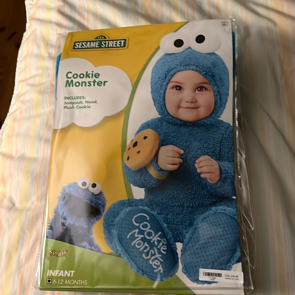 Never work Cookie Monster 6-12 month baby costume